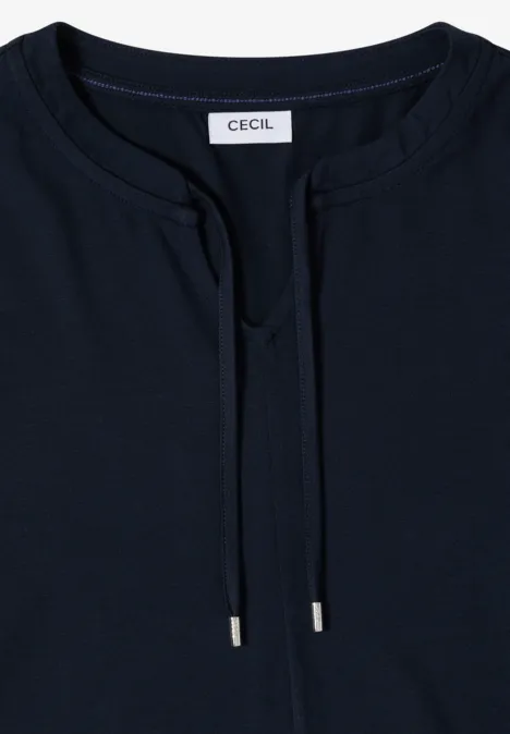 3/4-Arm Shirt mit Split Neck universal blue