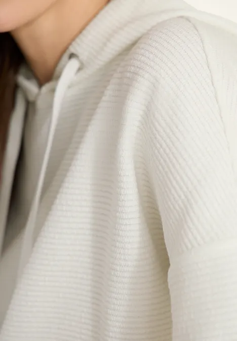 Chemise à capuche en couleur unie vanilla white