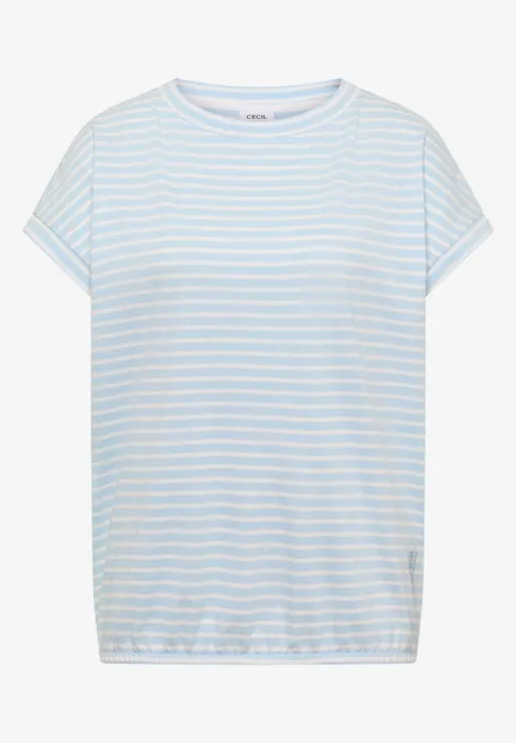 Kurzarm T-Shirt mit elastischem Saum light sky blue Kurzarm T-Shirt mit elastischem Saum light sky blue