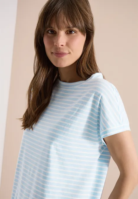 Kurzarm T-Shirt mit elastischem Saum light sky blue Kurzarm T-Shirt mit elastischem Saum light sky blue