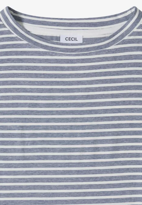 Kurzarm T-Shirt mit elastischem Saum sporty denim blue