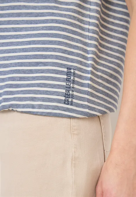 Kurzarm T-Shirt mit elastischem Saum sporty denim blue