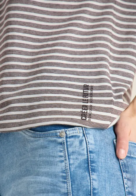 T-shirt à rayures macchiato brown