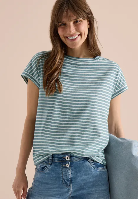 Kurzarm T-Shirt mit elastischem Saum jungle green Kurzarm T-Shirt mit elastischem Saum jungle green