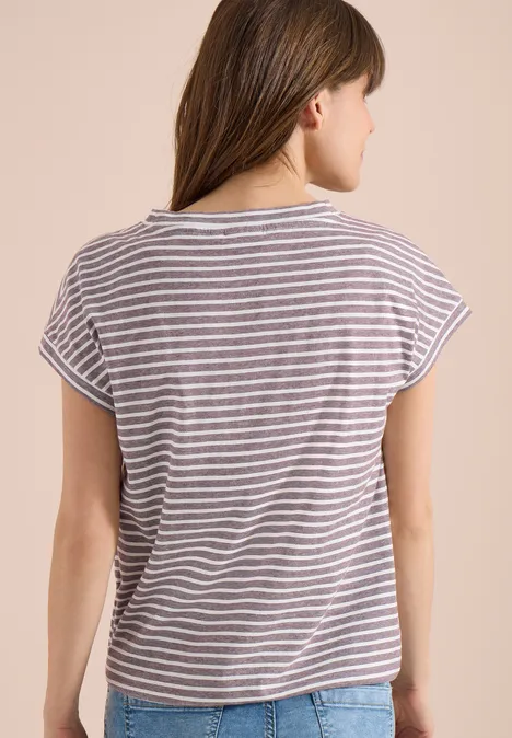 Kurzarm T-Shirt mit elastischem Saum sweet grape red