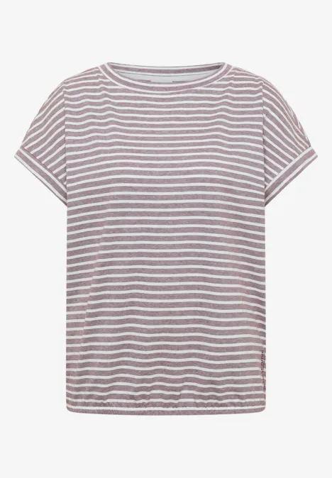 Kurzarm T-Shirt mit elastischem Saum sweet grape red