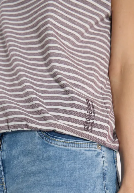 Kurzarm T-Shirt mit elastischem Saum sweet grape red