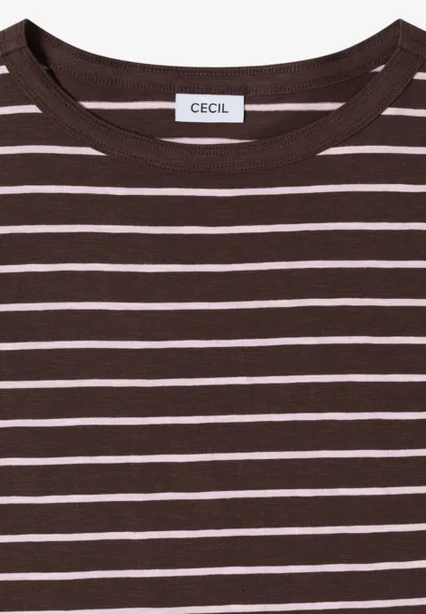 T-shirt à rayures macchiato brown