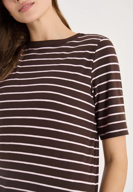 T-shirt à rayures macchiato brown