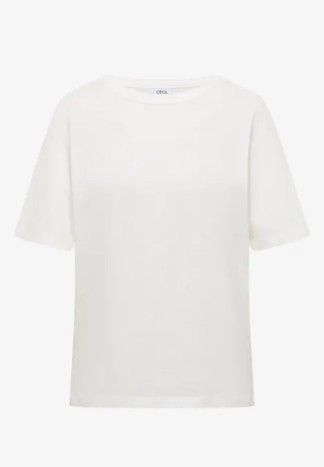 Kurzarm T-Shirt aus reiner Baumwolle vanilla white