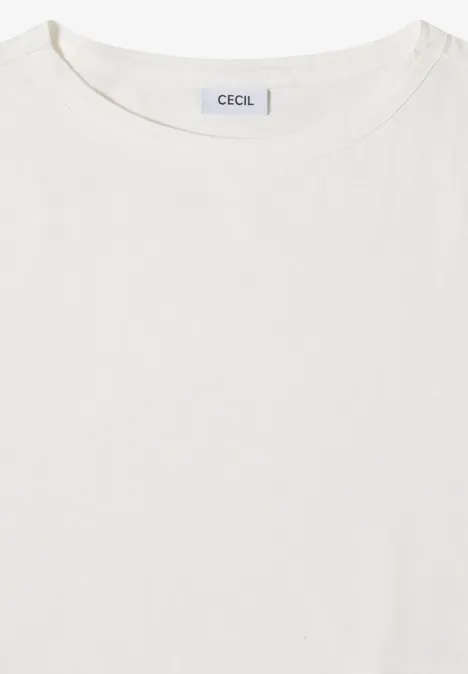 Kurzarm T-Shirt aus reiner Baumwolle vanilla white