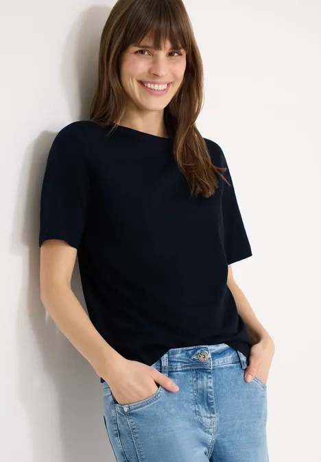 Kurzarm T-Shirt aus reiner Baumwolle universal blue