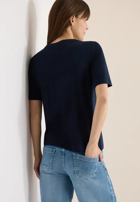 Kurzarm T-Shirt aus reiner Baumwolle universal blue