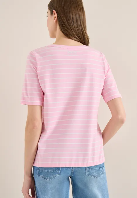 T-shirt à rayures avec wording light blush rose