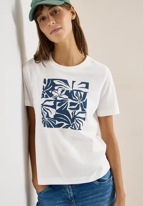 T-shirt avec impression sur le devant vanilla white