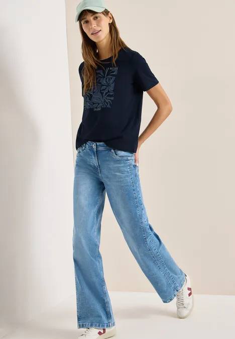 T-shirt avec impression sur le devant universal blue