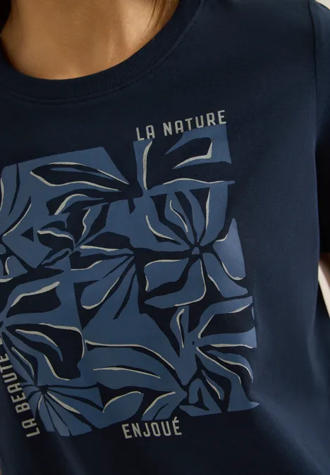 T-shirt avec impression sur le devant universal blue