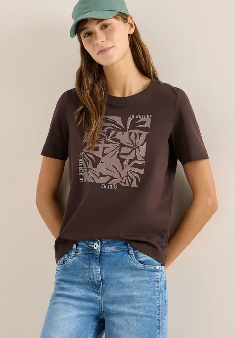 T-shirt avec impression sur le devant macchiato brown