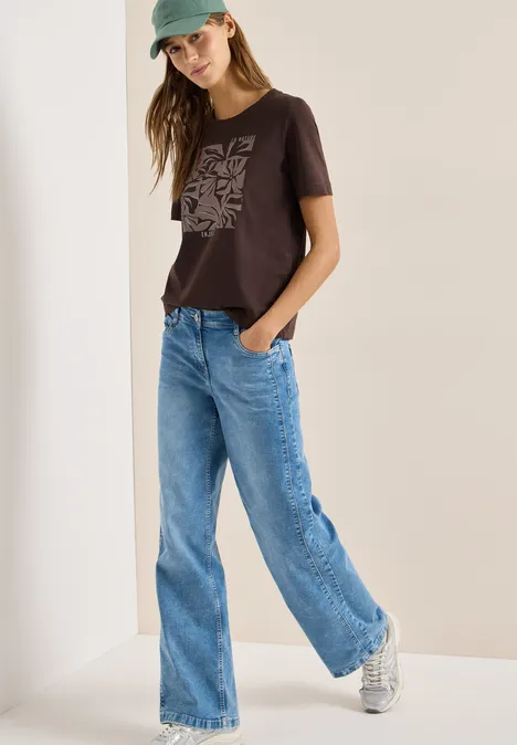 T-shirt avec impression sur le devant macchiato brown