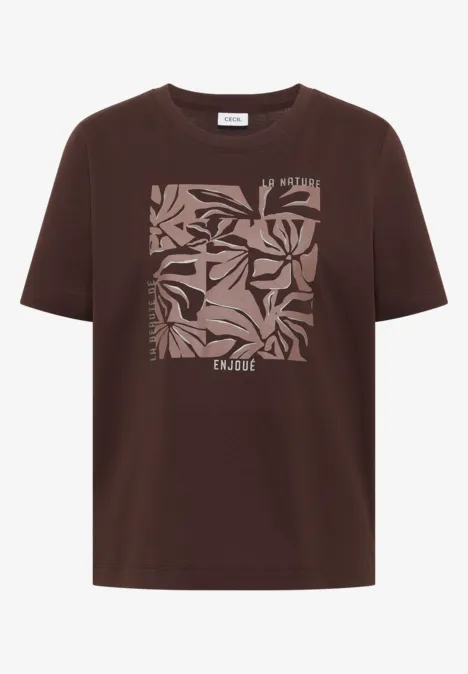 T-shirt avec impression sur le devant macchiato brown