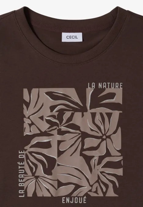T-shirt avec impression sur le devant macchiato brown