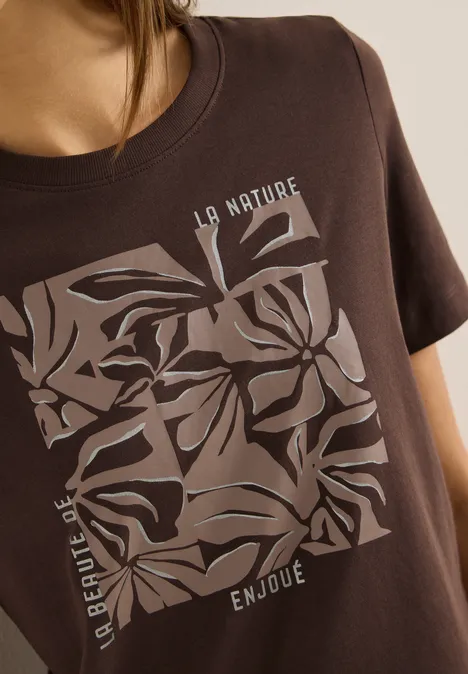 T-shirt avec impression sur le devant macchiato brown