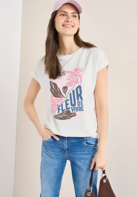 T-shirt avec impression sur le devant vanilla white