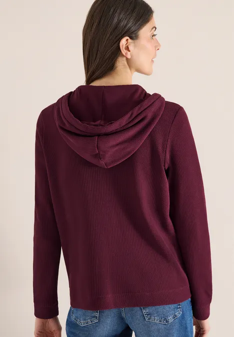 Langarm Jacke mit Kapuze und Taschen sweet grape red Langarm Jacke mit Kapuze und Taschen sweet grape red