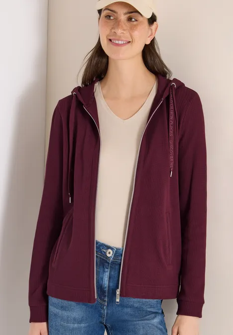 Langarm Jacke mit Kapuze und Taschen sweet grape red Langarm Jacke mit Kapuze und Taschen sweet grape red