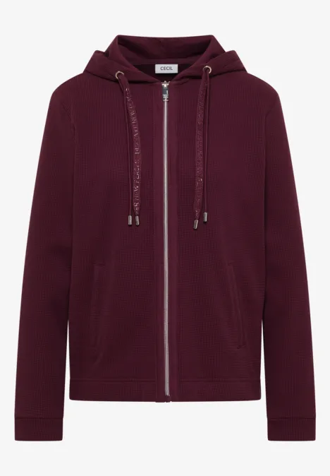 Langarm Jacke mit Kapuze und Taschen sweet grape red Langarm Jacke mit Kapuze und Taschen sweet grape red