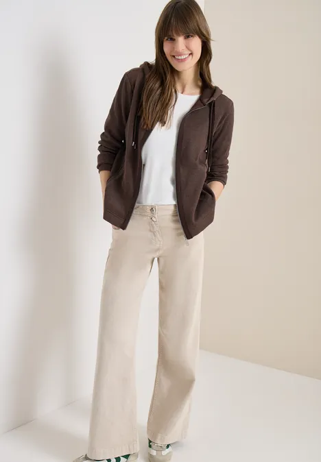 Jas met lange mouwen, capuchon en zakken macchiato brown Jas met lange mouwen, capuchon en zakken macchiato brown