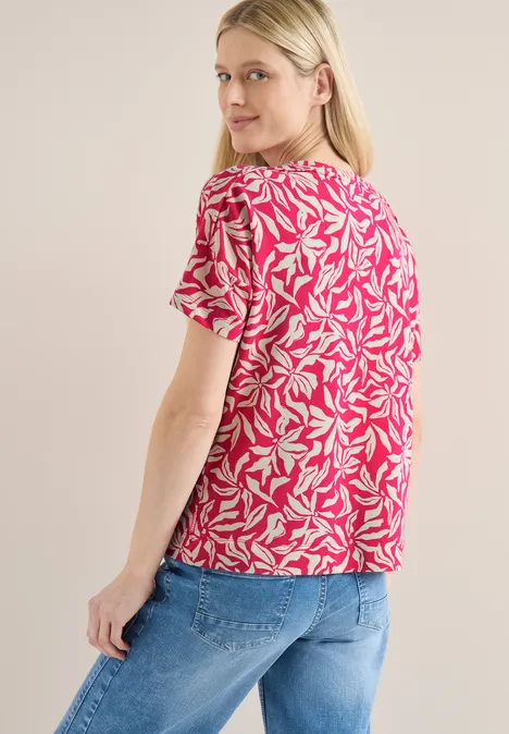 Shirt mit Boatneck und floralem Print beetroot pink Shirt mit Boatneck und floralem Print beetroot pink