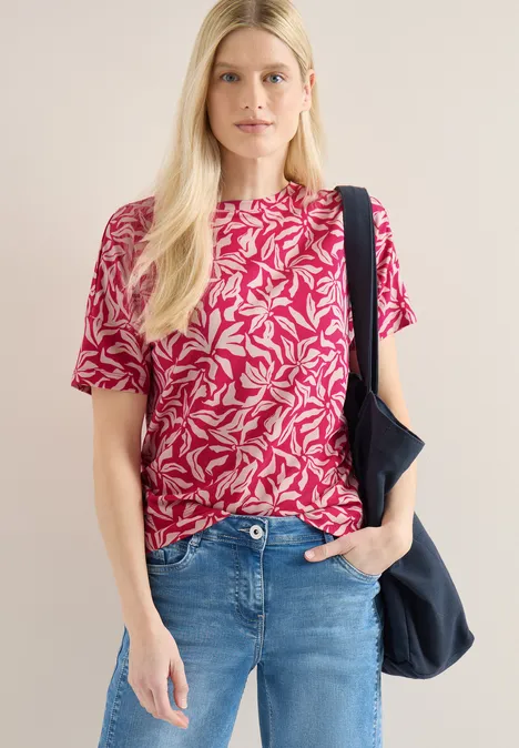 Shirt mit Boatneck und floralem Print beetroot pink Shirt mit Boatneck und floralem Print beetroot pink