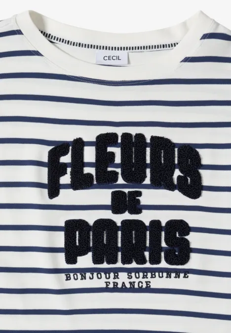 3/4-Arm Shirt mit Wording Artwork universal blue