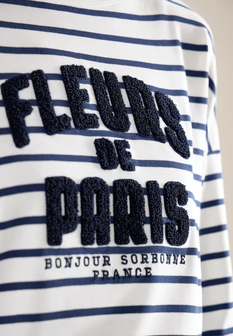 3/4-Arm Shirt mit Wording Artwork universal blue