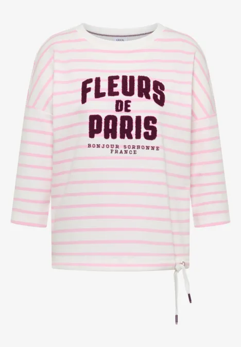 3/4-Arm Shirt mit Wording Artwork light blush rose