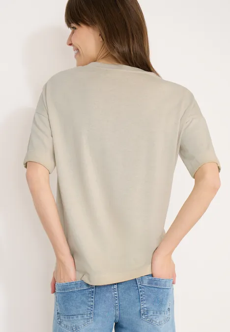 Kurzarm T-Shirt in Garment Dye Optik pearl beige