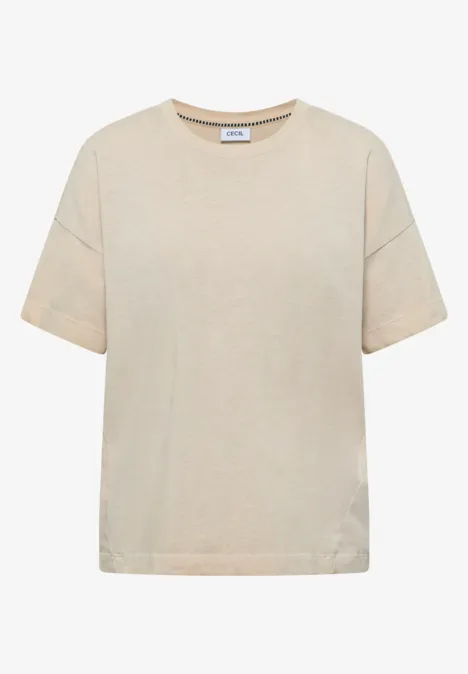 Kurzarm T-Shirt in Garment Dye Optik pearl beige