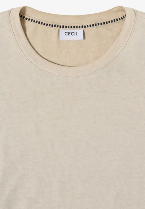 Kurzarm T-Shirt in Garment Dye Optik pearl beige
