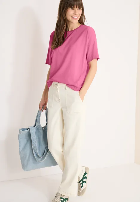 Chemise à teinture de tissu beetroot pink