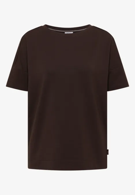 T-shirt avec détail d'épaule macchiato brown