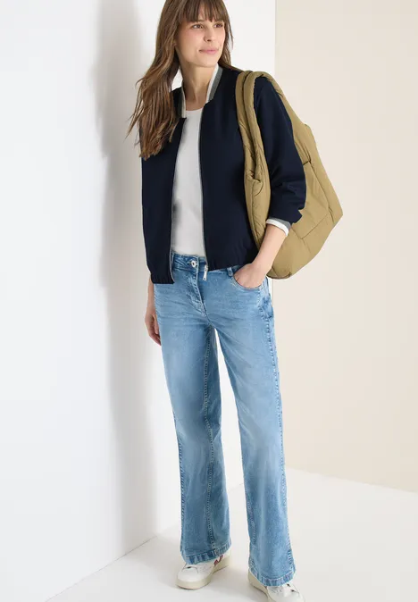 Blouson aus Jersey mit Knontrastdetails universal blue