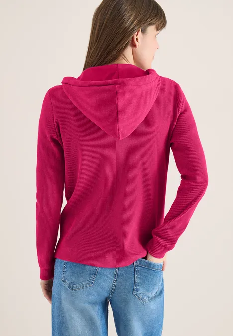 Jacke mit Kapuze und Streifenmuster beetroot pink Jacke mit Kapuze und Streifenmuster beetroot pink