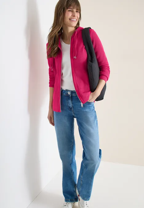 Jacke mit Kapuze und Streifenmuster beetroot pink Jacke mit Kapuze und Streifenmuster beetroot pink