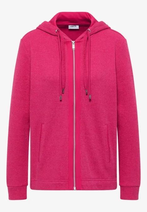Jacke mit Kapuze und Streifenmuster beetroot pink Jacke mit Kapuze und Streifenmuster beetroot pink