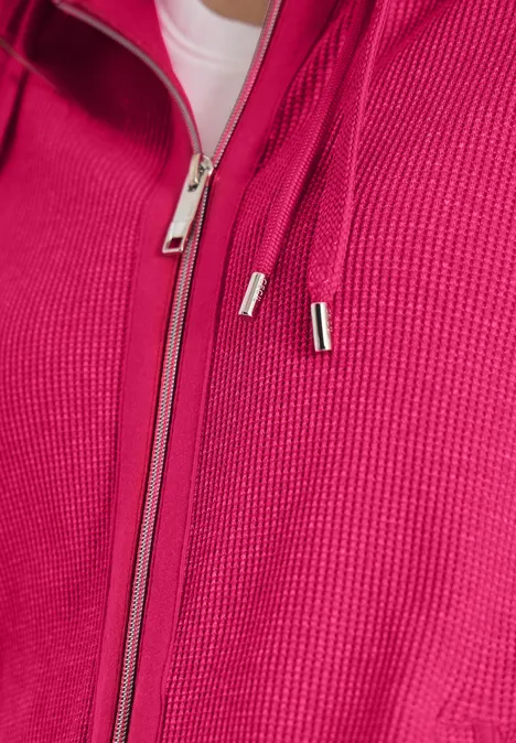 Jacke mit Kapuze und Streifenmuster beetroot pink Jacke mit Kapuze und Streifenmuster beetroot pink