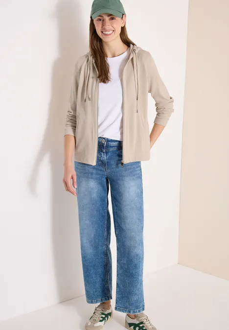 Langarm Jacke mit Kapuze und Taschen pearl beige Langarm Jacke mit Kapuze und Taschen pearl beige