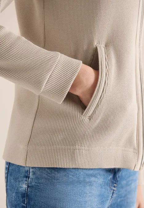 Langarm Jacke mit Kapuze und Taschen pearl beige Langarm Jacke mit Kapuze und Taschen pearl beige