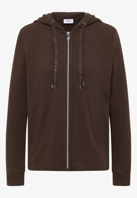Langarm Jacke mit Kapuze und Taschen macchiato brown