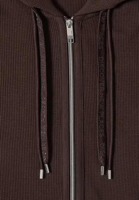 Langarm Jacke mit Kapuze und Taschen macchiato brown